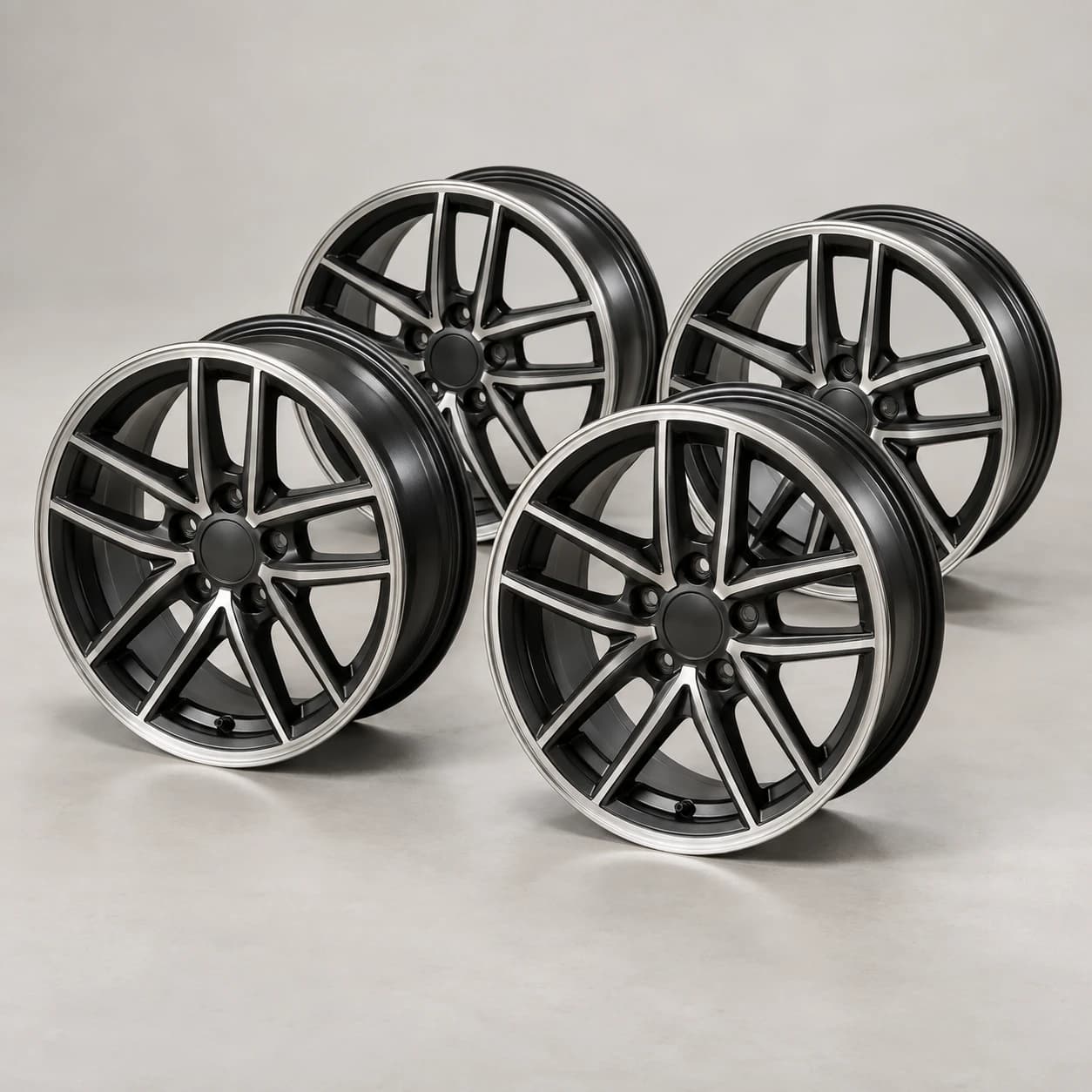 17" Matte Black Alloy Wheel Set